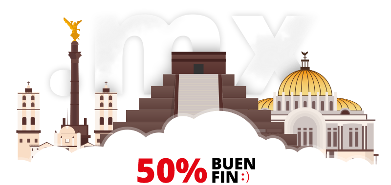 50% OFF - En dominios .mx